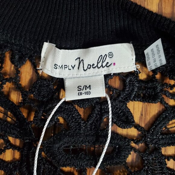 Simply Noelle Black Lace Zip-Up Cardigan S/M 8-10 Womens Lightweight Jacket NWT - Picture 7 of 15